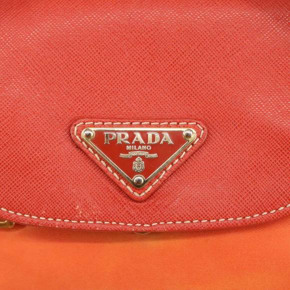 PRADA Hand Bag Nylon Leather 2way Orange Auth 99127 - Picture 15 of 16